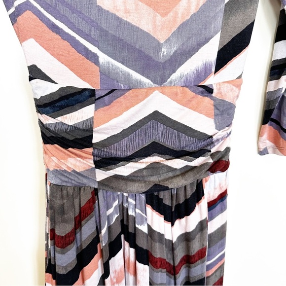 Anthropologie Maeve Novela Womens Chevron Striped Knit Stretch Maxi Dress Sz XS - Picture 8 of 13